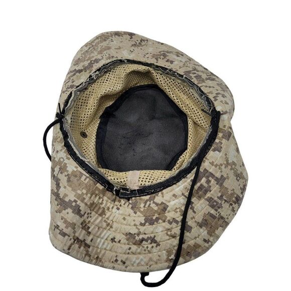 Digital Camo Mesh Sun Hat Chin Cord Cabin Core Adventure Granola Outdoors Gorp - Picture 3 of 10